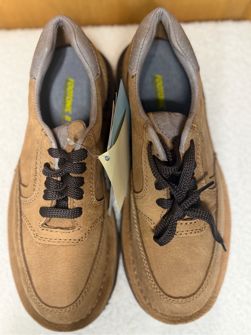 Men's Tan Suede Casual Lace-Up Slip-Ons Footonic II Specialized Support